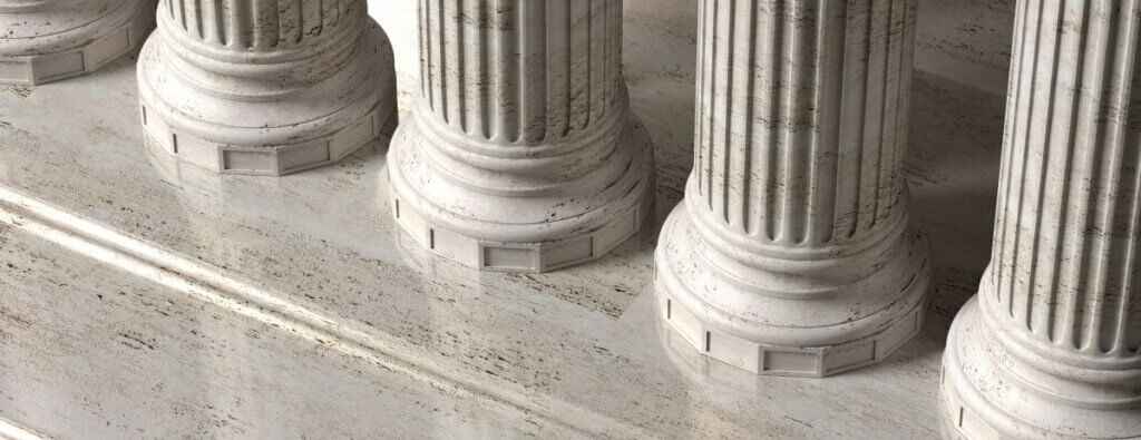 Classical Building Facade Stone Mable Columns 3d