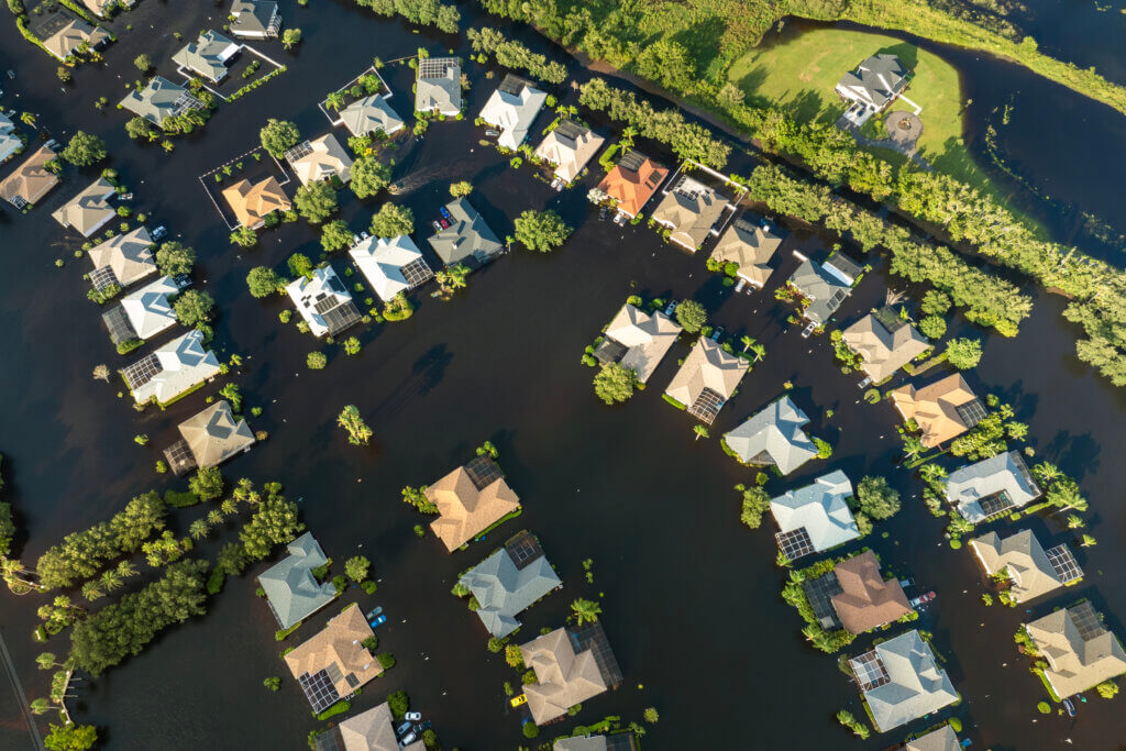 Flooding In Florida Caused By Tropical Storm From Hurricane Debby.
